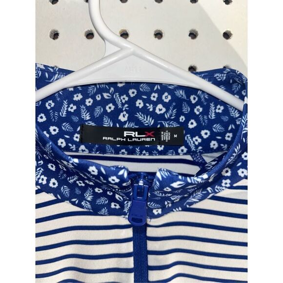 RLX Golf Daisy Striped Long Sleeve Airflow Quarter Zip Pull Over - Picture 7 of 7